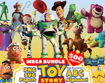 Toy Story Cliparts MEGA Bundle, Toy Story PNG Cartoon Sublimation Cliparts, Toy Story Movie Themed Clip Arts Collection, Toy Story Party PNG