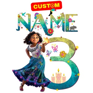 Personalized Encanto Custom PNG Clipart, Encanto Original Birthday Sublimation, Custom Encanto Logo Name and Age, Encanto T-Shirt Cliparts