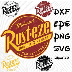 Rust-Eze Medizinische Stoßstangensalbe Heckformel SVG png dxf eps Cliparts, Autos SVG Cartoon Clipart, Autos Sublimation Lightning McQueen