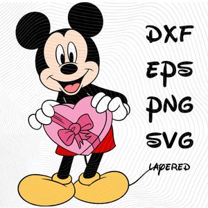 Mickey Mouse Love Valentine sublimatie Cliparts, Valentijnsdag Mickey Mouse SVG Cartoon sublimatie Clipart, Mickey's Valentine Mickey's Love