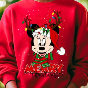Minnie Mouse Christmas PNG Tshirt Sublimation Clipart, Minnie Mouse Christmas SVG Cartoon Sublimation Clipart, Minnie&#39;s Christmas Tshirt PNG