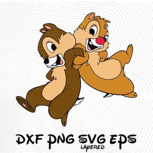 Cip e Ciop SVG a strati png dxf eps Clipart a sublimazione, Cip e Ciop Chipmunk SVG Cartoon Clipart a sublimazione, Cip e Ciop (digitale)