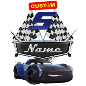 Personalized Cars Custom PNG Logo Cake Topper, Car Jackson Storm Original Birthday Sublimation, Custom Jackson Storm Logo Name Age Cars Cake