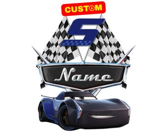 Personalized Cars Custom PNG Logo Cake Topper, Car Jackson Storm Original Birthday Sublimation, Custom Jackson Storm Logo Name Age (Digital)
