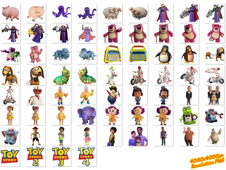 Toy Story Cliparts PNG Bundle, Toy Story PNG Cartoon Sublimation Cliparts, Toy Story Movie Themed Clip Arts Collection, Toy Story Party PNG image 4