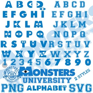 Monsters University, Monsters Incorporation-alfabetletters clipartbundel, Monsters Inc. Lettertypesublimatie cliparts, clips Monsters-thema