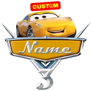 Personalized Cars Cruz Ramirez Custom PNG Cake Topper, Cars Original Birthday Sublimation Logo, Custom Cars Logo Name and Age Cruz Ramirez