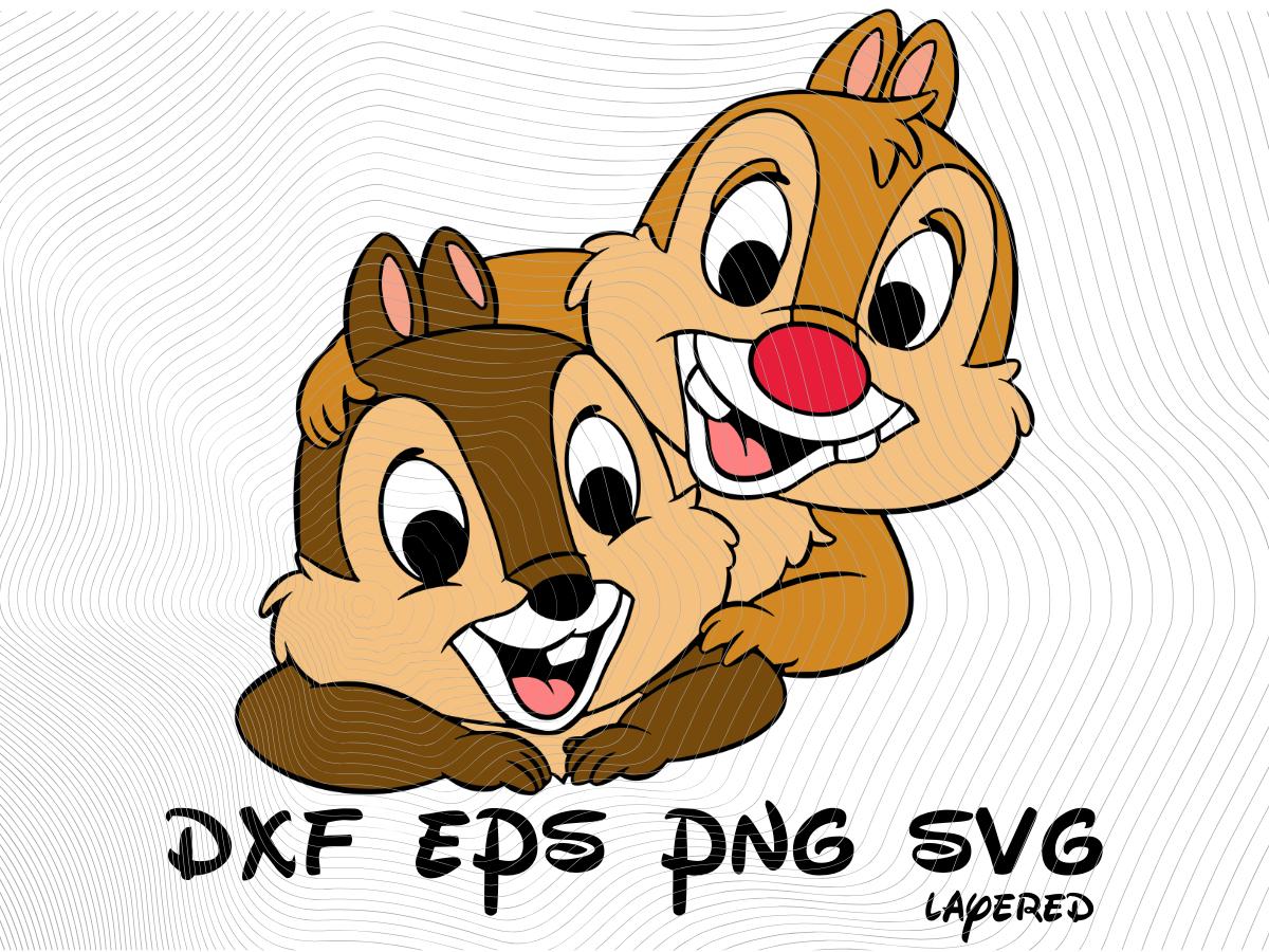 チップとデール SVG レイヤード png dxf eps 昇華クリップアート