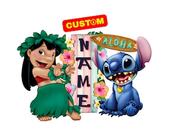 Personalized Lilo and Stitch Custom PNG Clipart, Birthday Lilo and Stitch Original Sublimation, Custom Logo Stitch Birthday TShirt (Digital)