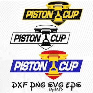 Piston Cup Cars Logo SVG png dxf eps Cliparts, Cars SVG Cartoon Clipart, Cars Sublimation Lightning McQueen, Piston Cup Car Vector (Digital)