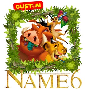 Personalized Lion King Custom PNG Logo, Lion King Original Birthday Cake Topper, Custom Lion King Logo Name and Age Lion King T-Shirt Design