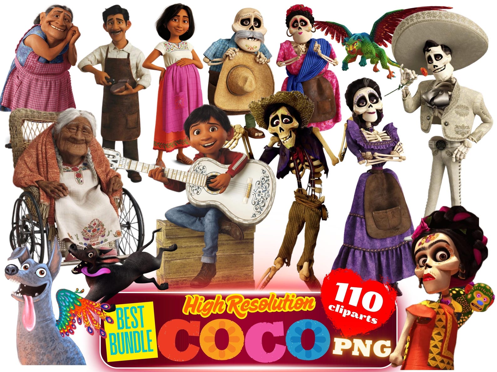 Coco PNG Cliparts Bundle, Coco Sublimation Bundle, Coco Cartoon Movie ...