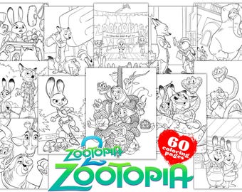 Zootopia målarbok, Zootopia målarbilder för barnaktiviteter, Zootopia 2 utskrivbara PDF målarbilder, Zootopia 2 målarboksida PDF