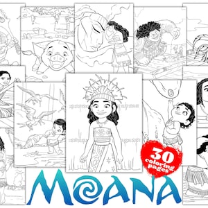 Moana kleurboek, Moana kleurplaten voor kinderactiviteiten, Moana Princess Printables pdf-kleuring, Maui kleurboekpagina pdf-download