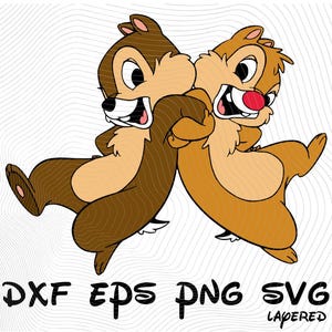 Chip 'n' Dale SVG a strati png dxf eps Clipart a sublimazione, Chip e Dale Chipmunk SVG Cartoon Clipart a sublimazione, Chip e Dale Nutty Tails