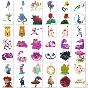 Alice im Wunderland PNG Cliparts Bundle, Alice im Wunderland PNG Cartoon Sublimation Cliparts, Alice im Wunderland Geburtstag Themed Clipart Bild 4