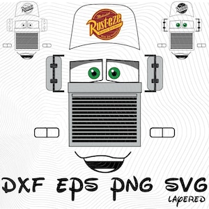 Mack Cars Face SVG png dxf eps Clipart Logo, Carros Mack Truck SVG Cartoon Clipart, Carros Sublimação McQueen Logo Decalque Adesivo de Para-choque Mack