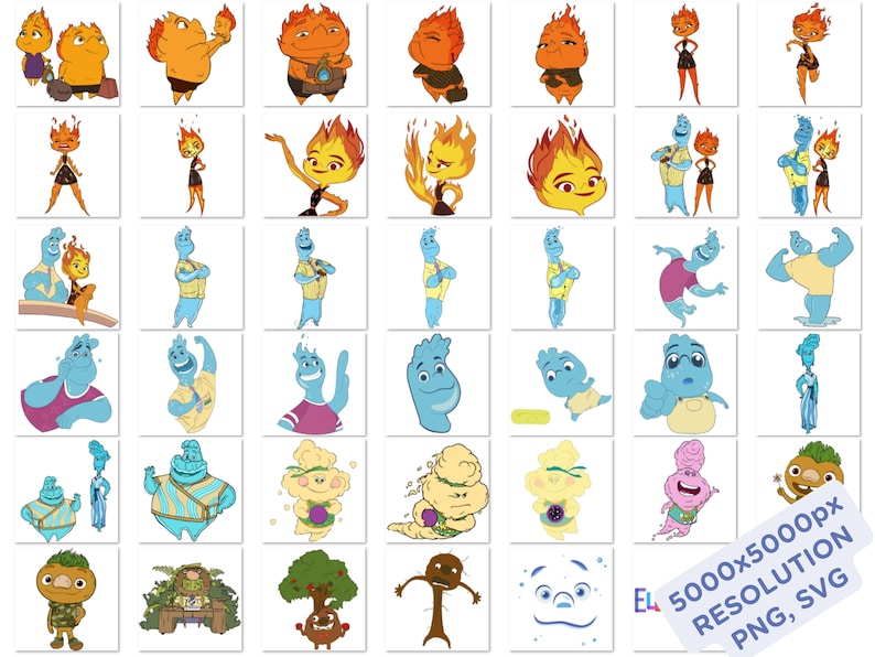 Elemental PNG and SVG Cliparts Bundle, Elemental Sublimation Cliaprts ...