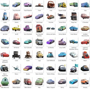 Cars PNG Cliparts Bundle, Cars PNG Cartoon Cliparts, Cars Sublimation, Lightning McQueen, Tow Mater, Cars Characters PNG Cliparts (Digital) image 5