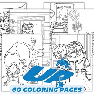 Up Coloring Pages Bundle, Up Cartoon Cliparts for Kids Activities, Up Movie Themed Coloring Kids Book, Up Kids Printables for Children PDF