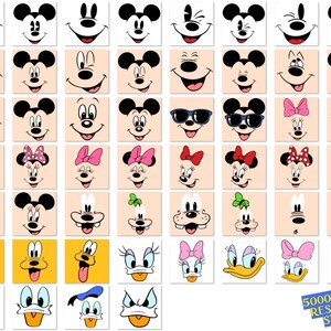 Mickey Mouse & Friends Faces SVG Bundle, Mickey Mouse PNG Cartoon ...