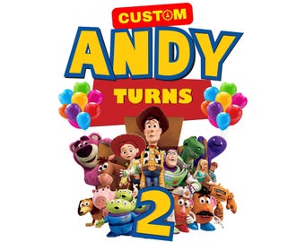 Custom Personalized Toy Story Birthday Name Logo PNG, Toy Story Original Birthday Sublimation, Custom Toy Story Kids Birthday Name (Digital)