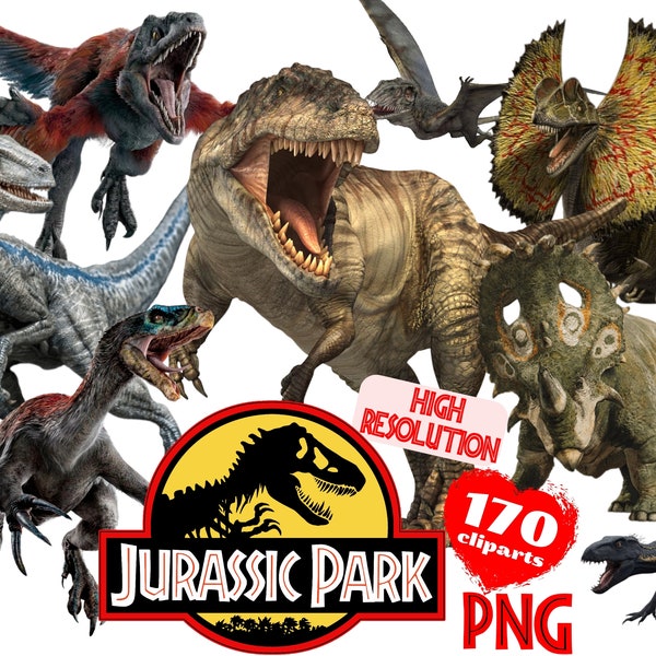 Jurassic Park PNG Cliparts Bundle, Jurassic World PNG Cliparts for Sublimation, Jurassic Park Clip Arts Collection, Dinosaurus PNG Bundle