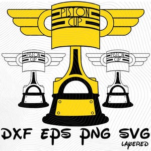 Piston Cup Trophy SVG png dxf eps Cliparts, Cars Piston Cup SVG Cartoon Clipart, Cars Sublimation Doc Hudson Piston Cup Cars Decals Vector