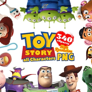 トイストーリー クリップアート PNG バンドル、トイストーリー PNG 漫画昇華クリップアート、トイストーリー映画テーマのクリップアートコレクション、トイストーリー パーティー PNG