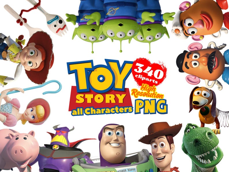 Toy Story Cliparts PNG Bundle, Toy Story PNG Cartoon Sublimation Cliparts, Toy Story Movie Themed Clip Arts Collection, Toy Story Party PNG image 1