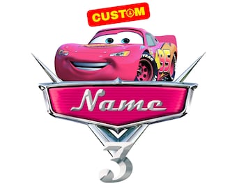 Personalized Cars Custom PNG Logo, Cars Original Birthday Sublimation, Custom Cars Logo with Name, Cars Topper T-Shirt Cliparts (Digital)
