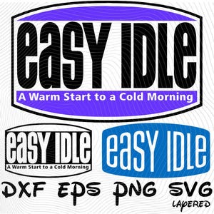 Easy Idle Decal SVG png dxf eps Clipart, Cars SVG Cartoon Clipart Easy Idle Sublimation Cars Piston Cup Bumper Sticker SVG, Easy Idle Vector