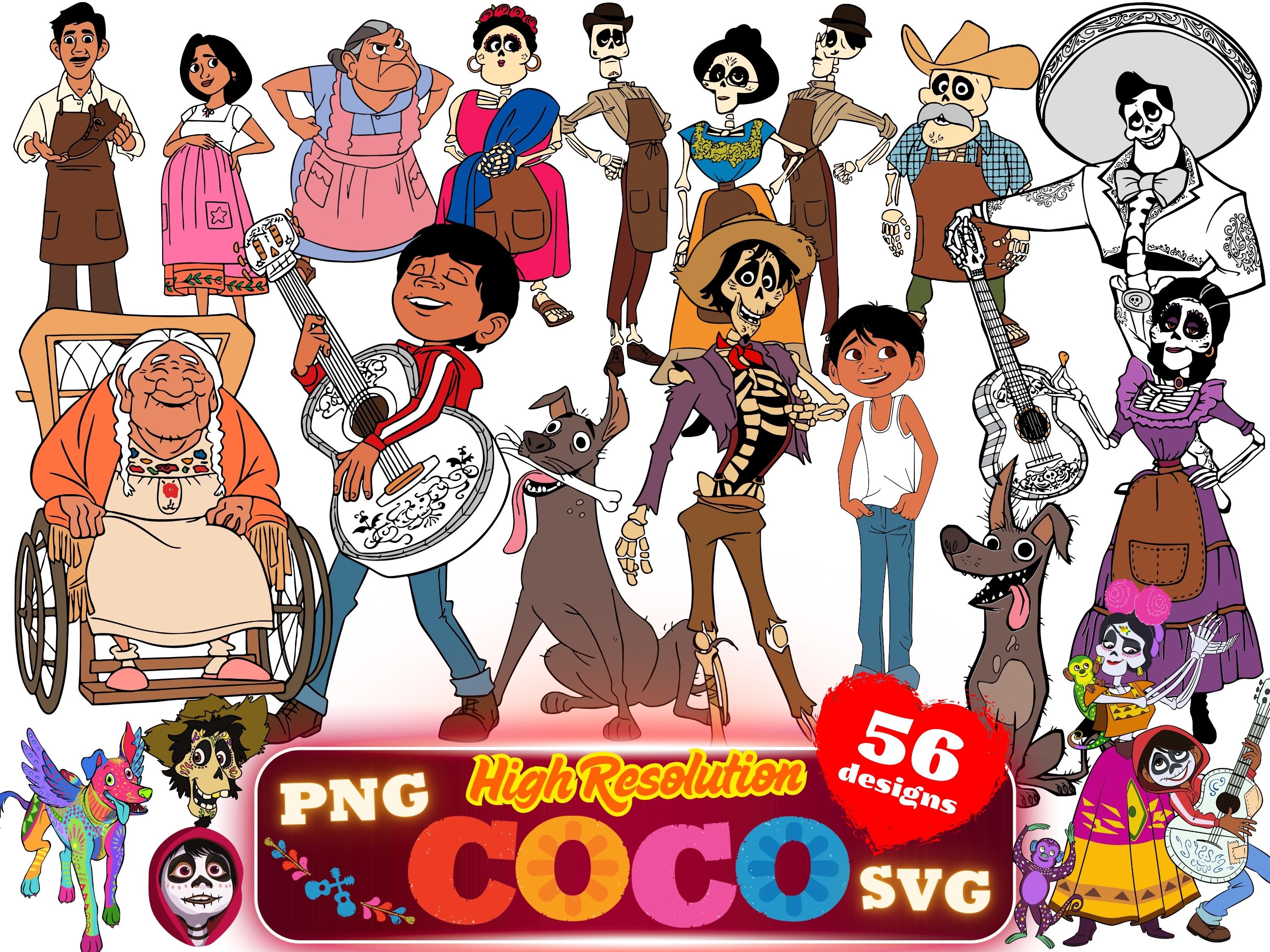 Coco SVG PNG Cliparts Bundle, Coco Sublimation Bundle, Coco Cartoon ...