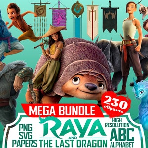 Raya and the Last Dragon Cliparts Mega Bundle, Raya and the Last Dragon Sublimation Collection, Raya and the Last Dragon Cartoon PNG Clips