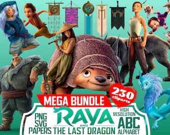 Raya and the Last Dragon Cliparts Mega Bundle, Raya and the Last Dragon Sublimation Collection, Raya and the Last Dragon Cartoon PNG Clips