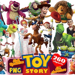 Toy Story Cliparts PNG Bundle, Toy Story PNG Cartoon Sublimation Cliparts, Toy Story Movie Themed Clip Arts Collection, Toy Story Party PNG