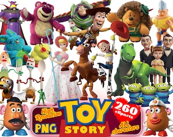 Toy Story Cliparts PNG Bundle, Toy Story PNG Cartoon Sublimation Cliparts, Toy Story Movie Themed Clip Arts Collection, Toy Story Party PNG
