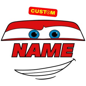 Personalized McQueen Custom PNG Clipart, Cars Original Birthday Sublimation, Custom Cars Clipart with Name, Cars Cake Topper T-Shirt Clipart