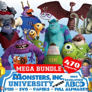 Monsters University, Incorporated, at Work clipart megabundel, Monsters University png sublimatie clipart, Mike Wazowski Sully png-bundel
