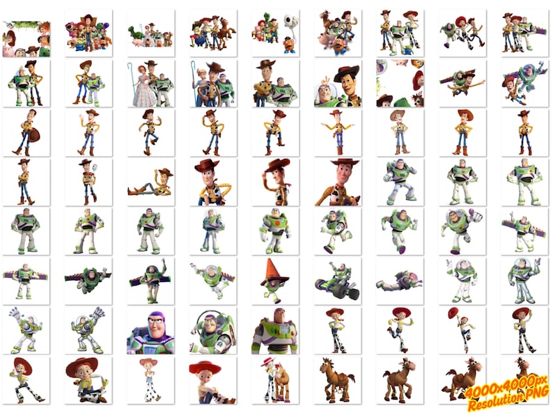 Toy Story Cliparts PNG Bundle, Toy Story PNG Cartoon Sublimation Cliparts, Toy Story Movie Themed Clip Arts Collection, Toy Story Party PNG image 2