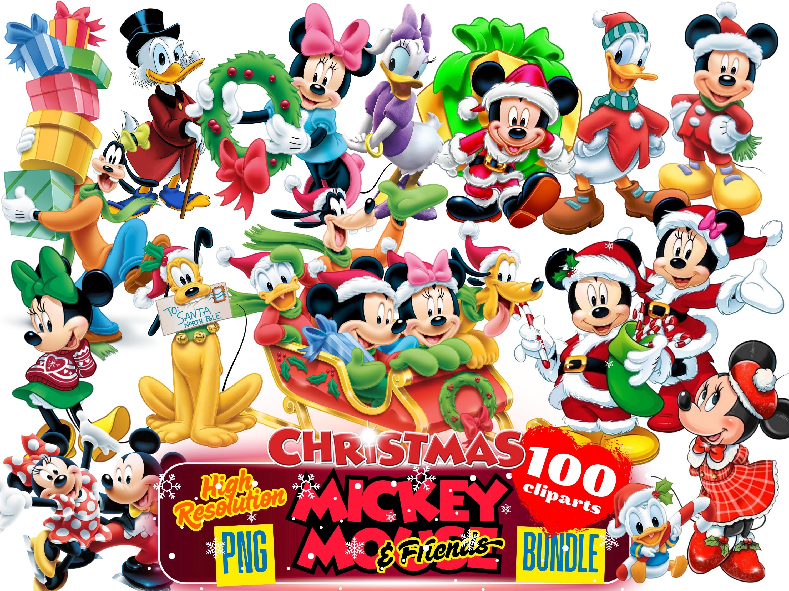 Mickey mouse christmas background - Etsy México, image size:3000x2250