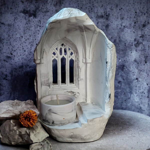 Book shelf decor | tealight holder | old church |book nook | fantasy book | gothic decor | candle | gothic castle |castle |