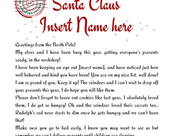 Letter from Santa, From Santa to You, Santa's Letter to Your Child