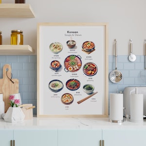 koreanisches Essen Poster - Eintöpfe und Suppen - Digital Prints (5 Größen inkl.)