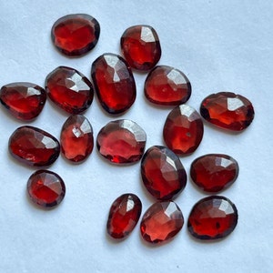Natural Mozambique red Garnet Oval Shape Flat Back Faceted Cut Rare Quality For Making Jewelry