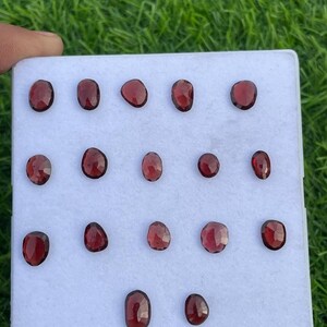 AAA+Natural Red Garnat Gemstone Mozambique Garnet Oval Shape Flat Back Faceted Cut Rare Quality For Making Jewelry
