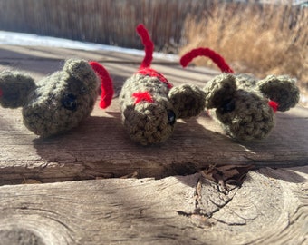 Zombie Mouse Cat Toy with catnip and silvervine - Handmade Cat Toy
