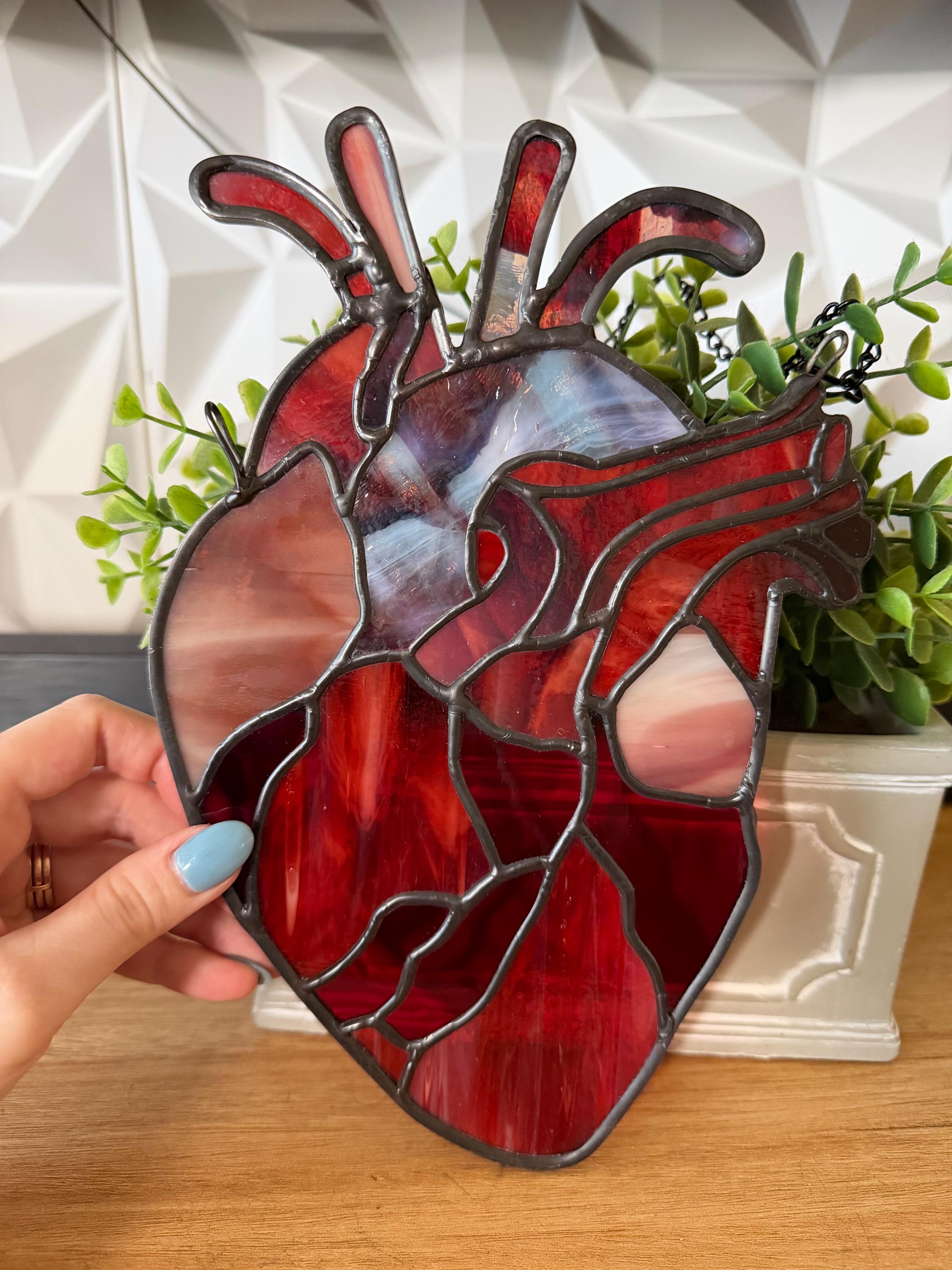 Stained glass heart - Etsy 日本