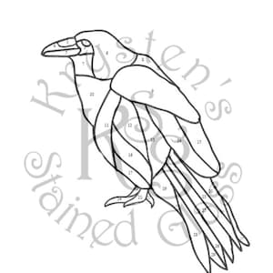 Stained Glass Pattern for Crow