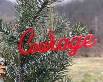 Courage Word Affirmation Ornament
